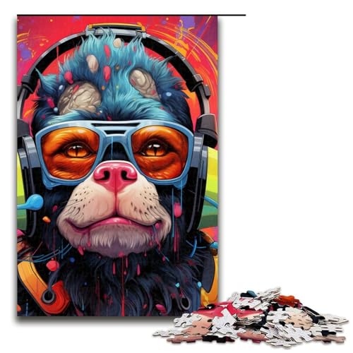 Puzzle 1000 Teile für Erwachsene, Kopfhörer, Hunde-Puzzle, Stressabbau-Spielzeug, Weihnachtswunschliste mit Weihnachtsmann, Größe 50 x 75 cm Puzzle 1000 Teile für Erwachsene, Kopfhörer, Hunde-Puzzle, Stressabbau-Spielzeug, Weihnachtswunschliste mit Weihnachtsmann, Größe 50 x 75 cm von LLONGKT