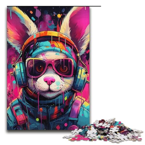 Puzzle 1000 Teile für Erwachsene, Kopfhörer, Hunde-Puzzles für Papppuzzles, pädagogisches Spielzeug zum Stressabbau, Größe 38 x 26 cm von LLONGKT