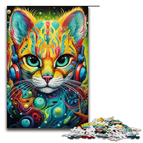 Puzzle 1000 Teile für Erwachsene, Kopfhörer, Ozelot, Lernspiele, tolle Geschenke und Spielzeuge für Teenager ab 14 Jahren, Größe 50 x 75 cm Puzzle 1000 Teile für Erwachsene, Kopfhörer, Ozelot, Lernspiele, tolle Geschenke und Spielzeuge für Teenager ab 14 Jahren, Größe 50 x 75 cm von LLONGKT