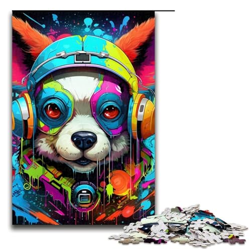 Puzzle 1000 Teile für Erwachsene, Kopfhörer-Hund, ganze Familie, für Teenager ab 14 Jahren, Größe 50 x 75 cm von LLONGKT