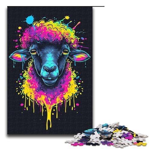 Puzzle 1000 Teile für Erwachsene, Kunst, Schaf, Dekomprimieren, intellektuelles Lernspielzeug, Geschenk für Geburtstage, Größe 50 x 75 cm Puzzle 1000 Teile für Erwachsene, Kunst, Schaf, Dekomprimieren, intellektuelles Lernspielzeug, Geschenk für Geburtstage, Größe 50 x 75 cm von LLONGKT
