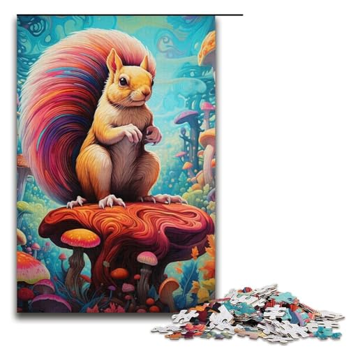 Puzzle 1000 Teile für Erwachsene, Kunst, süßes Eichhörnchen, Puzzles für Papppuzzles, pädagogisches Spielzeug zum Stressabbau, Größe 38 x 26 cm von LLONGKT