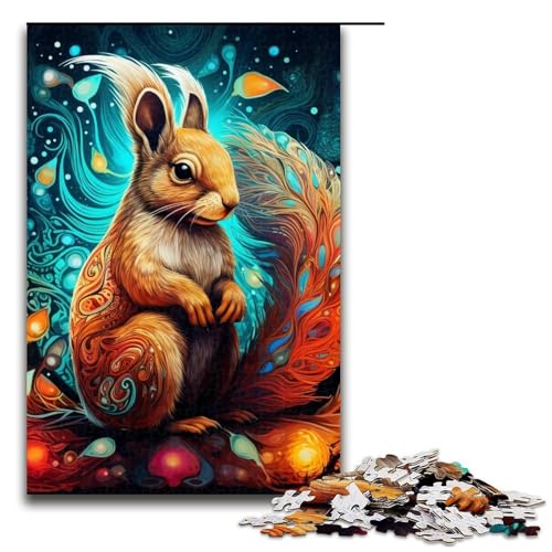 Puzzle 1000 Teile für Erwachsene, Kunst, süßes Eichhörnchen-Puzzle, Lernspiele, Lernspiel für Geburtstag, Weihnachten, Größe 50 x 75 cm Puzzle 1000 Teile für Erwachsene, Kunst, süßes Eichhörnchen-Puzzle, Lernspiele, Lernspiel für Geburtstag, Weihnachten, Größe 50 x 75 cm von LLONGKT