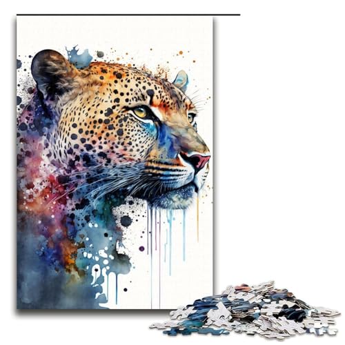 Puzzle 1000 Teile für Erwachsene, Leopardenporträt-Puzzle, Lernspiele, lustige Puzzles für Teenager ab 14 Jahren, Größe 50 x 75 cm Puzzle 1000 Teile für Erwachsene, Leopardenporträt-Puzzle, Lernspiele, lustige Puzzles für Teenager ab 14 Jahren, Größe 50 x 75 cm von LLONGKT