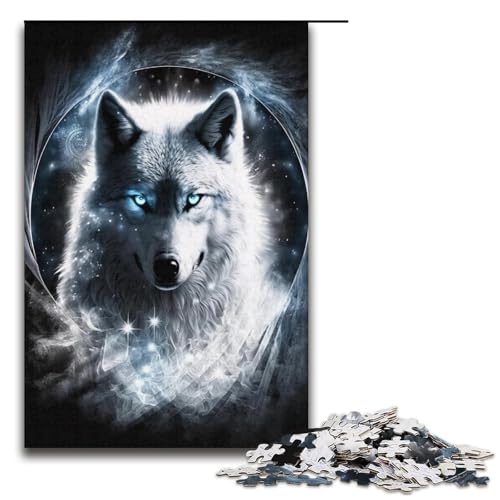 Puzzle 1000 Teile für Erwachsene, Löwen-Puzzle, Stressabbau-Spielzeug, Weihnachtswunschliste mit Weihnachtsmann, Größe 38 x 26 cm von LLONGKT