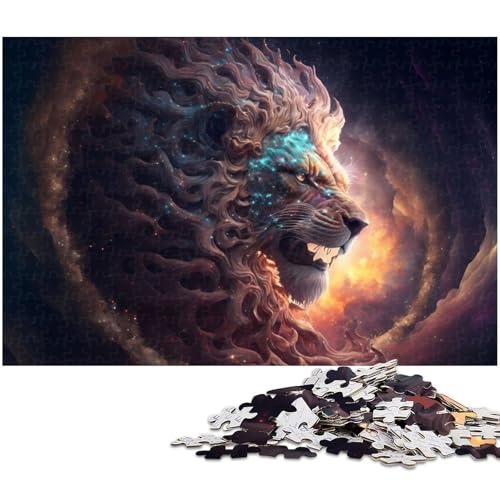 Puzzle 1000 Teile für Erwachsene, Löwen-Puzzle, Stressabbau-Spielzeug, Weihnachtswunschliste mit Weihnachtsmann, Größe 50 x 75 cm von LLONGKT