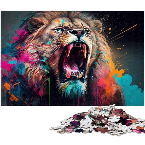Puzzle 1000 Teile für Erwachsene, Löwenpuzzle, Weihnachtswunschliste mit Weihnachtsmann, Größe 50 x 75 cm von LLONGKT