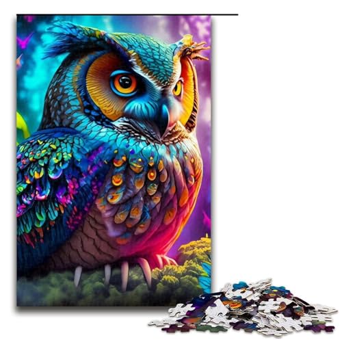 Puzzle 1000 Teile für Erwachsene, Magische Eule, Puzzle für Erwachsene und Familiendekoration, Größe 50 x 75 cm von LLONGKT