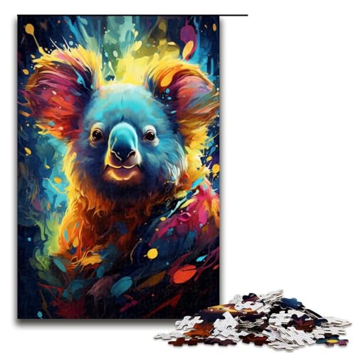 Puzzle 1000 Teile für Erwachsene, Malen, Farbe, Koala-Puzzle, Weihnachtswunschliste mit Weihnachtsmann (Größe 50 x 75 cm) von LLONGKT