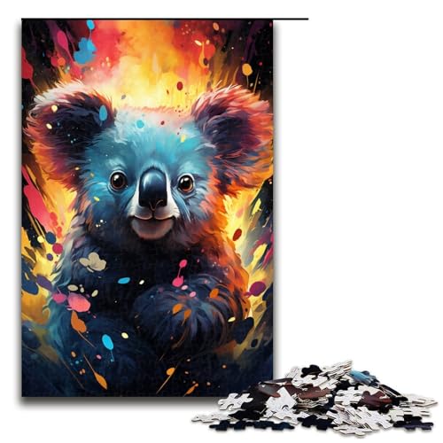 Puzzle 1000 Teile für Erwachsene, Malen, Farbe, Koala-Puzzle für Erwachsene, Holzpuzzle, tolles Geschenk für Teenager (Größe 50 x 75 cm) von LLONGKT