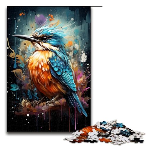 Puzzle 1000 Teile für Erwachsene, Malen, Farbe, Vogel-Puzzle, Holzpuzzle für Erwachsene, Familienspaß (Größe 50 x 75 cm) von LLONGKT