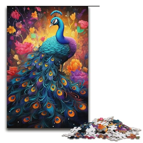 Puzzle 1000 Teile für Erwachsene, Malen, bunter Pfau, Puzzle für Erwachsene, Papppuzzle, Heimdekoration, Größe 38 x 26 cm Puzzle 1000 Teile für Erwachsene, Malen, bunter Pfau, Puzzle für Erwachsene, Papppuzzle, Heimdekoration, Größe 38 x 26 cm von LLONGKT