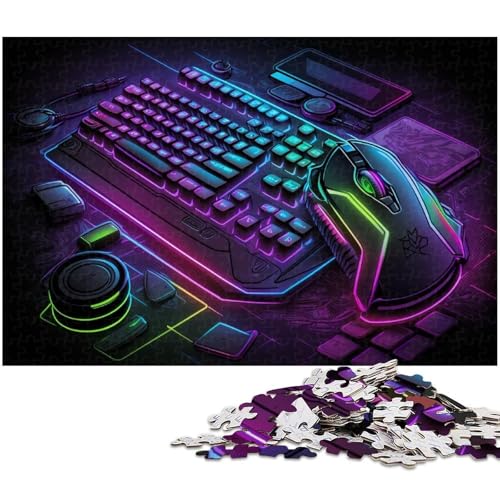 Puzzle 1000 Teile für Erwachsene, Neon-Retro-Spiele, Puzzle, Weihnachtswunschliste mit Weihnachtsmann, Größe 50 x 75 cm von LLONGKT