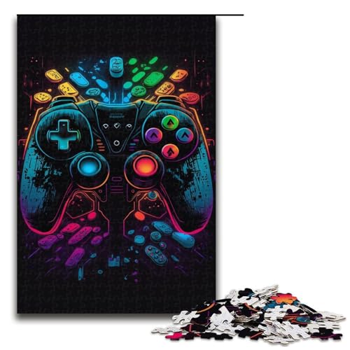 Puzzle 1000 Teile für Erwachsene, Neon-Spiel, Puzzle, Weihnachtswunschliste mit Weihnachtsmann (Größe 50 x 75 cm) von LLONGKT