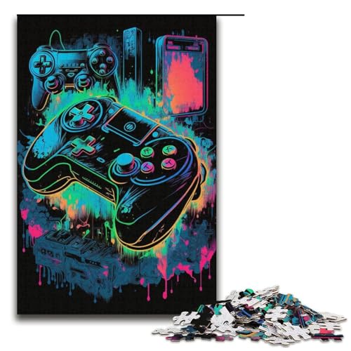 Puzzle 1000 Teile für Erwachsene, Neon-Spiele, Puzzles für Erwachsene, Papppuzzles, herausfordernd zu vervollständigen, Größe 38 x 26 cm von LLONGKT