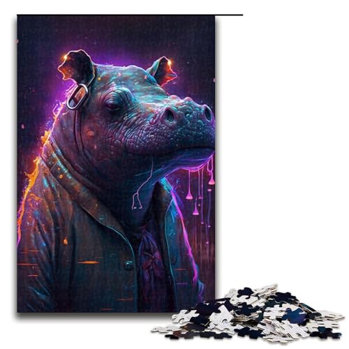 Puzzle 1000 Teile für Erwachsene, Nilpferd-Malpuzzle für Teenager, Holzpuzzle, Familienaktivität, Größe 50 x 75 cm Puzzle 1000 Teile für Erwachsene, Nilpferd-Malpuzzle für Teenager, Holzpuzzle, Familienaktivität, Größe 50 x 75 cm von LLONGKT