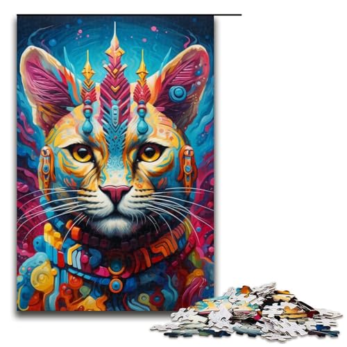 Puzzle 1000 Teile für Erwachsene, Ozelot-Puzzles für Holzpuzzles, pädagogisches Spielzeug zum Stressabbau, Größe 50 x 75 cm Puzzle 1000 Teile für Erwachsene, Ozelot-Puzzles für Holzpuzzles, pädagogisches Spielzeug zum Stressabbau, Größe 50 x 75 cm von LLONGKT