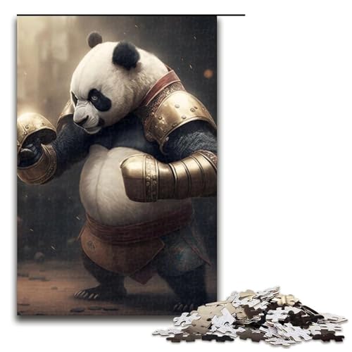 Puzzle 1000 Teile für Erwachsene, Panda-Boxer-Puzzle für Erwachsene, Holzpuzzles als Geschenk, Größe 50 x 75 cm von LLONGKT