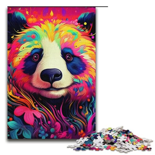 Puzzle 1000 Teile für Erwachsene, Panda-Tierpuzzles für Papppuzzles, pädagogisches Spielzeug zum Stressabbau, Größe 38 x 26 cm von LLONGKT
