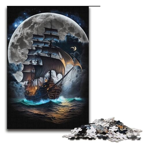 Puzzle 1000 Teile für Erwachsene, Piratenschiff-Puzzle für Erwachsene, Papppuzzle als Geschenk, Größe 38 x 26 cm Puzzle 1000 Teile für Erwachsene, Piratenschiff-Puzzle für Erwachsene, Papppuzzle als Geschenk, Größe 38 x 26 cm von LLONGKT