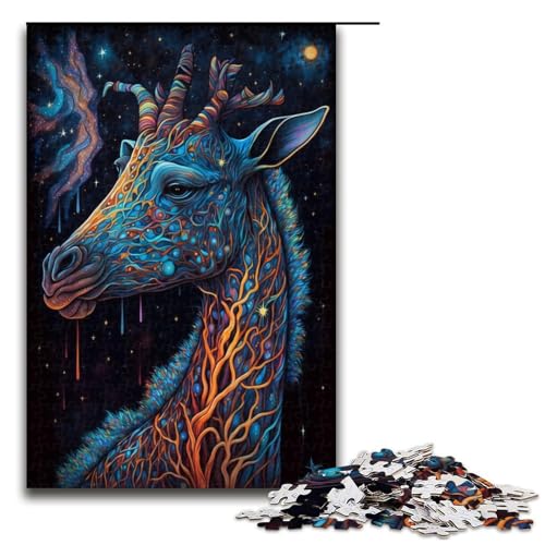 Puzzle 1000 Teile für Erwachsene, Psychedelische Giraffe, Puzzle für Erwachsene, Holzpuzzle, Heimdekoration, Größe 50 x 75 cm Puzzle 1000 Teile für Erwachsene, Psychedelische Giraffe, Puzzle für Erwachsene, Holzpuzzle, Heimdekoration, Größe 50 x 75 cm von LLONGKT