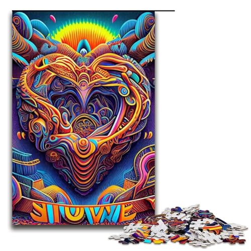 Puzzle 1000 Teile für Erwachsene, Psychedelisches Puzzle für Erwachsene, Holzpuzzle, Heimkunstdekor, Größe 50 x 75 cm Puzzle 1000 Teile für Erwachsene, Psychedelisches Puzzle für Erwachsene, Holzpuzzle, Heimkunstdekor, Größe 50 x 75 cm von LLONGKT