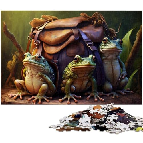 Puzzle 1000 Teile für Erwachsene, Reise-Frosch-Puzzle, Mitmach-Spiel, Weihnachtspuzzle, Geschenke für Teenager ab 14 Jahren, Größe 38 x 26 cm von LLONGKT