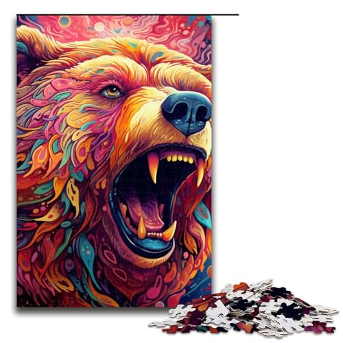 Puzzle 1000 Teile für Erwachsene, Rosa Bär Puzzle, Lernspiele, Lernspiel für Geburtstag, Weihnachten, Größe 50x75cm von LLONGKT