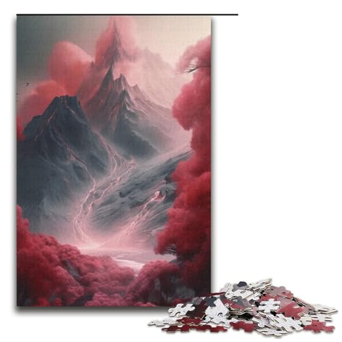 Puzzle 1000 Teile für Erwachsene, Schöne Berge, Spielspielzeug, ganze Familie, Größe 38 x 26 cm von LLONGKT