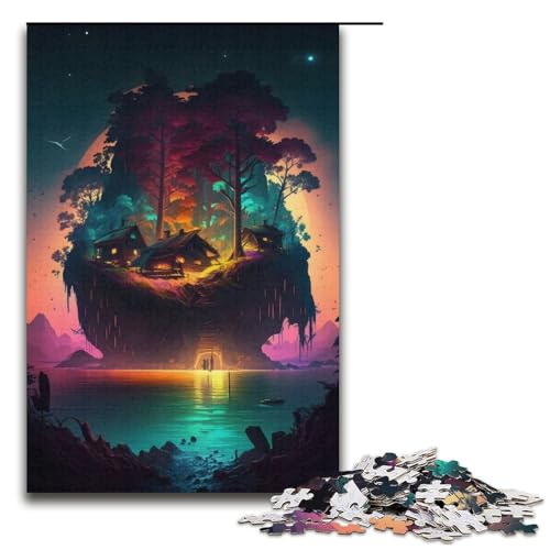 Puzzle 1000 Teile für Erwachsene, Schöne kleine Insel, Puzzle für Teenager ab 14 Jahren, Größe 38 x 26 cm von LLONGKT
