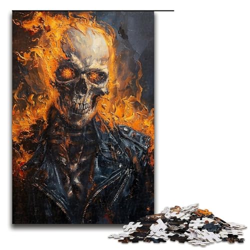 Puzzle 1000 Teile für Erwachsene, Skelette mit Feuer, Lernspiele, Geschenkideen für Teenager ab 14 Jahren (Größe 50 x 75 cm) von LLONGKT
