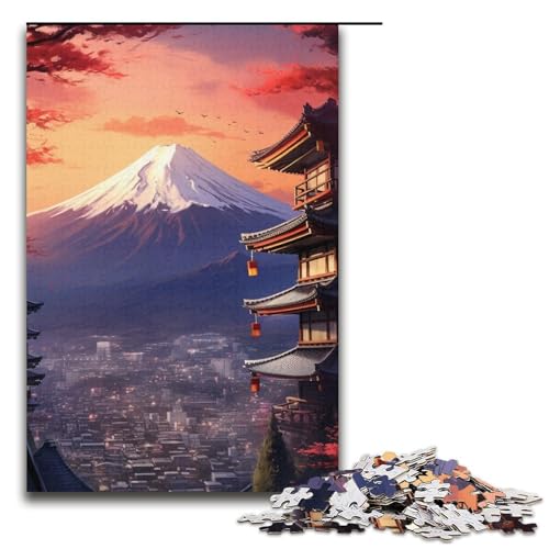 Puzzle 1000 Teile für Erwachsene, Sonnenuntergang am Berg Fuji, Spielspielzeug, ganze Familie, Größe 38 x 26 cm Puzzle 1000 Teile für Erwachsene, Sonnenuntergang am Berg Fuji, Spielspielzeug, ganze Familie, Größe 38 x 26 cm von LLONGKT