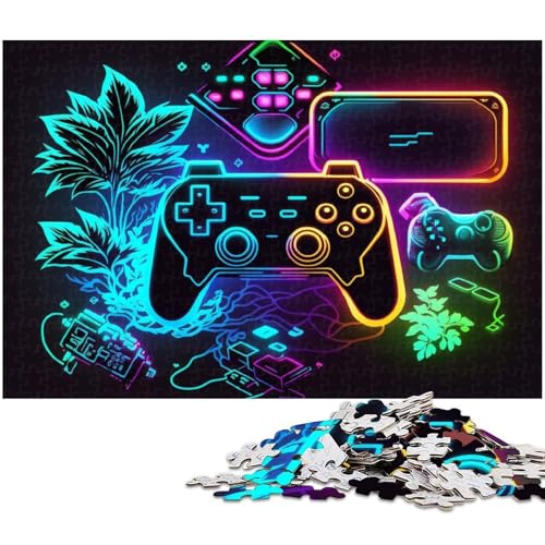 Puzzle 1000 Teile für Erwachsene, Spiel Neon, Puzzle für Erwachsene, Papppuzzle, anspruchsvolles Spiel, Größe 38 x 26 cm von LLONGKT