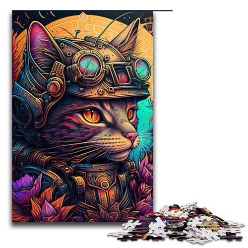 Puzzle 1000 Teile für Erwachsene, Steampunk-Katzenspiel, Spielzeug, ganze Familie, Größe 50 x 75 cm von LLONGKT