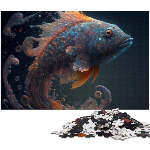 Puzzle 1000 Teile für Erwachsene, Tier- und Fischspiel, Spielzeug, ganze Familie, Größe 50 x 75 cm von LLONGKT