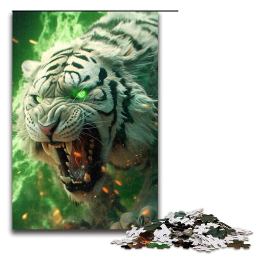 Puzzle 1000 Teile für Erwachsene, Tiger-Puzzle, Stressabbau-Spielzeug, Weihnachtswunschliste mit Weihnachtsmann, Größe 50 x 75 cm von LLONGKT
