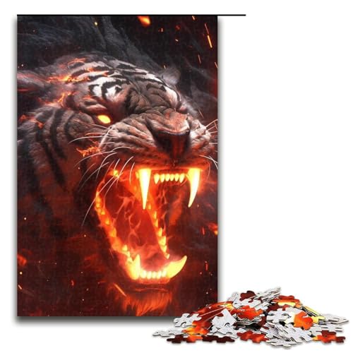 Puzzle 1000 Teile für Erwachsene, Tiger-Puzzle, Stressabbau-Spielzeug, Weihnachtswunschliste mit Weihnachtsmann, Größe 50 x 75 cm von LLONGKT