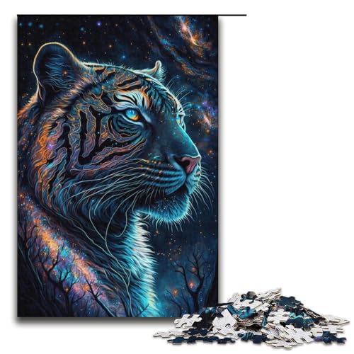 Puzzle 1000 Teile für Erwachsene, Tiger-Puzzle für Erwachsene, Papppuzzle, herausfordernd zu vervollständigen, Größe 38 x 26 cm von LLONGKT