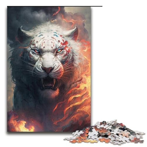 Puzzle 1000 Teile für Erwachsene, Tiger-Puzzle für Erwachsene, praktisches Spiel (Größe 38 x 26 cm) von LLONGKT