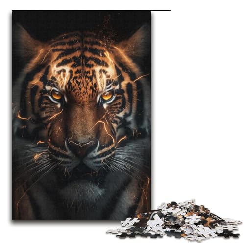 Puzzle 1000 Teile für Erwachsene, Tiger-Spielzeug, ganze Familie, Größe 38 x 26 cm von LLONGKT