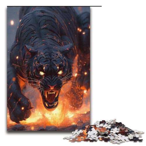 Puzzle 1000 Teile für Erwachsene, Tiger-Spielzeug, ganze Familie, Größe 38 x 26 cm von LLONGKT