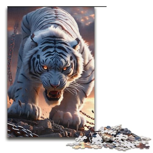 Puzzle 1000 Teile für Erwachsene, Tiger-Spielzeug, ganze Familie, Größe 38 x 26 cm von LLONGKT