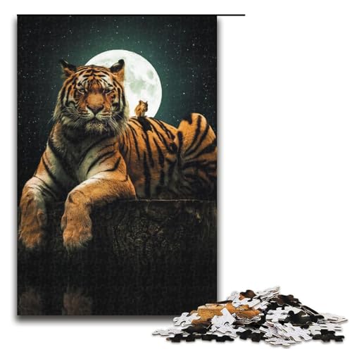 Puzzle 1000 Teile für Erwachsene, Tiger und Eichhörnchen, Puzzle für Teenager ab 14 Jahren, Größe 50 x 75 cm von LLONGKT