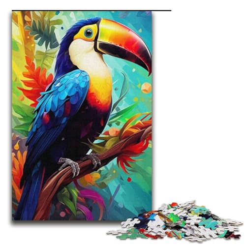 Puzzle 1000 Teile für Erwachsene, Tukan-Puzzle, Stressabbau-Spielzeug, Weihnachtswunschliste mit Weihnachtsmann, Größe 38 x 26 cm von LLONGKT