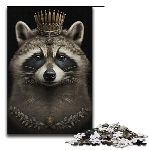 Puzzle 1000 Teile für Erwachsene, Waschbär-Puzzlespiel, Spielzeug, Staycation, Zeit totzuschlagen (Größe 38 x 26 cm) von LLONGKT