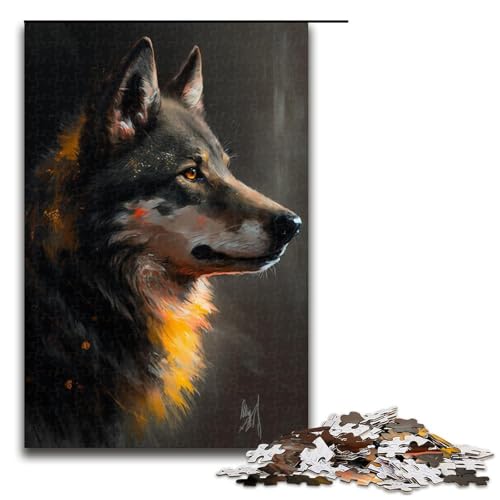Puzzle 1000 Teile für Erwachsene, Wolf-Puzzle, Holzpuzzle für Erwachsene, Familienspaß (Größe 50 x 75 cm) von LLONGKT