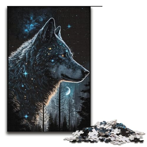 Puzzle 1000 Teile für Erwachsene, Wolf-Puzzle, anspruchsvolles Puzzlespiel und Familienspiel, Größe 38 x 26 cm von LLONGKT