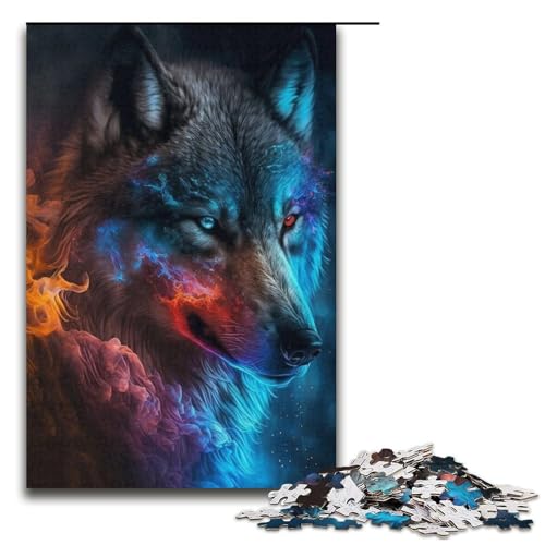 Puzzle 1000 Teile für Erwachsene, Wolfspuzzle, Lernspiele, lustige Puzzles für Teenager ab 14 Jahren, Größe 38 x 26 cm von LLONGKT