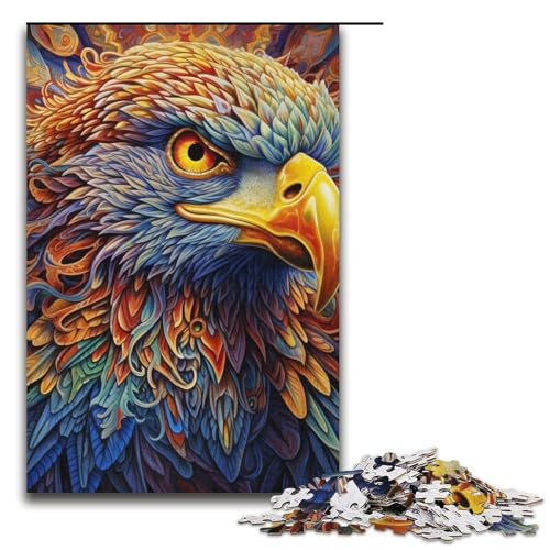 Puzzle 1000 Teile für Erwachsene, buntes Adler-Puzzle für Erwachsene, Papppuzzle für Teenager, Geschenke, Größe 38 x 26 cm von LLONGKT