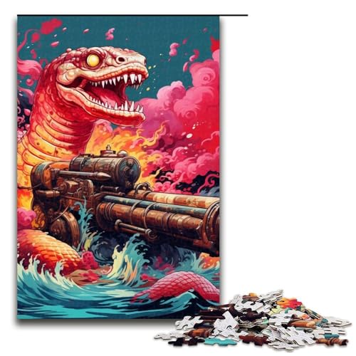 Puzzle 1000 Teile für Erwachsene, buntes Kunst-Schlangen-Puzzle, Lernspiele, Lernspiel für Geburtstag, Weihnachten, Größe 50 x 75 cm von LLONGKT